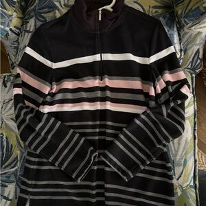 Black and Pink Striped Quarter Zip